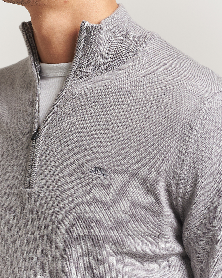 Homme | Pulls Et Tricots | J.Lindeberg | Kiyan Merino Half Zip Medium Grey Melange