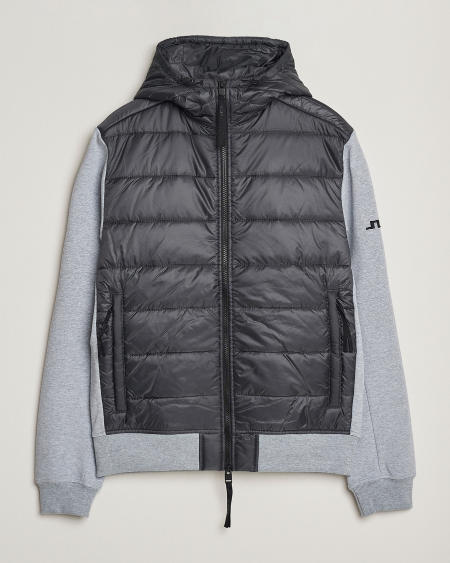 Homme | Manteaux Et Vestes | J.Lindeberg | Seth Hybrid Hooded Full Zip Medium Grey Melange