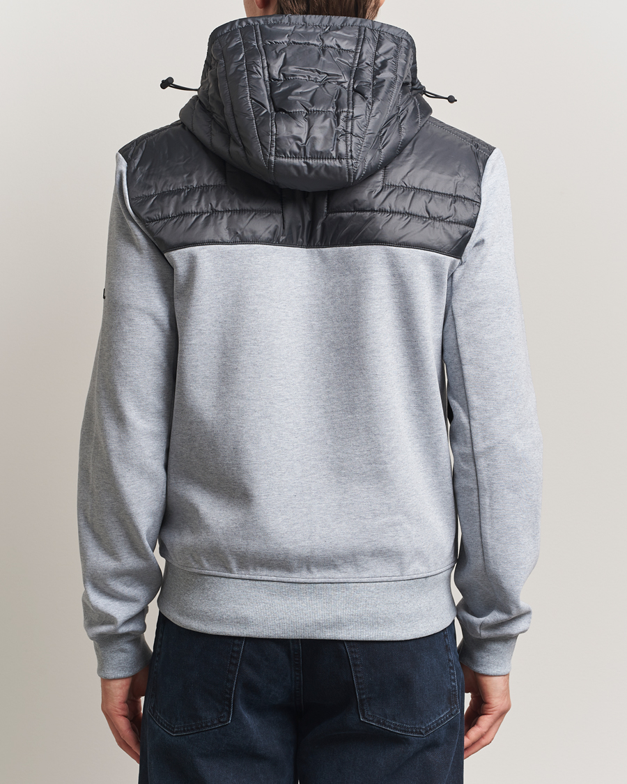 Homme | Pulls Et Tricots | J.Lindeberg | Seth Hybrid Hooded Full Zip Medium Grey Melange