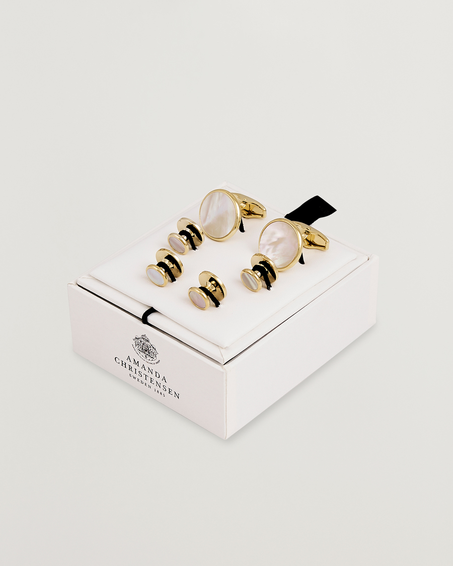 Homme | Boutons De Manchette | Amanda Christensen | Cufflink & Shirt Studs Set Gold
