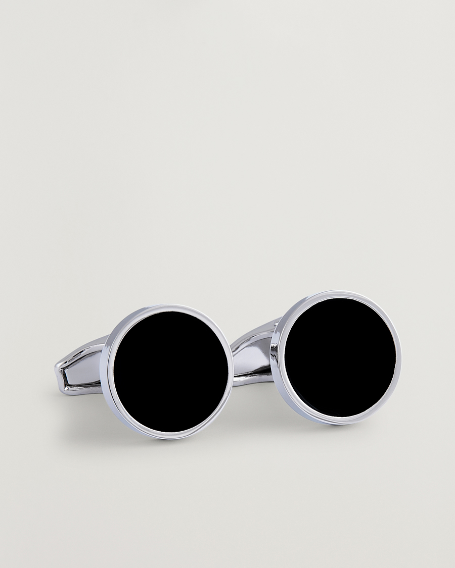 Homme | Amanda Christensen Classic Cufflink Silver/Black | Amanda Christensen | Classic Cufflink Silver/Black