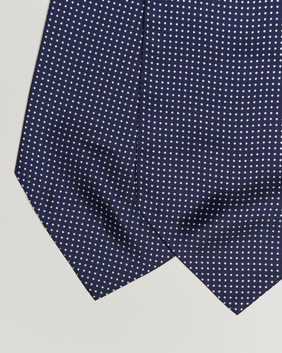 Homme | Écharpes | Amanda Christensen | Silk Twill Micro Dot Ascot Navy