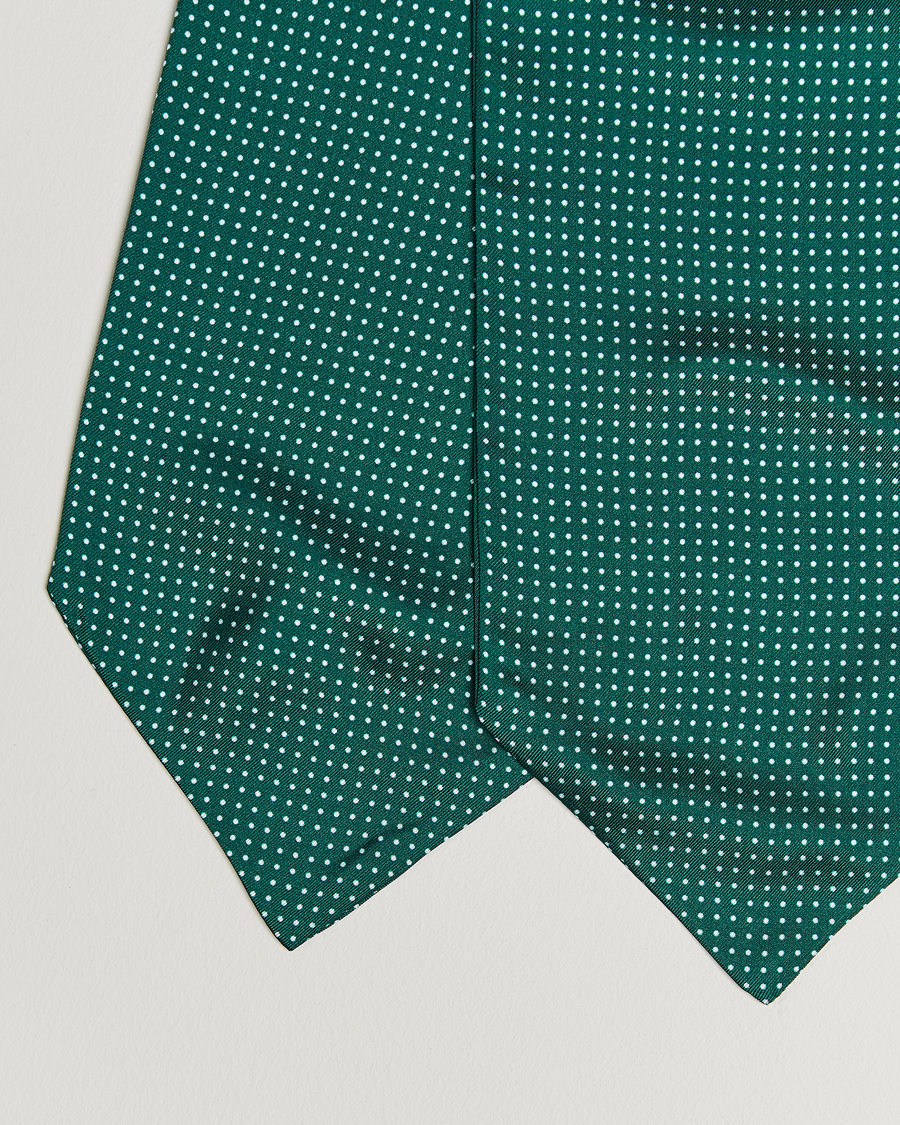 Homme | Écharpes | Amanda Christensen | Silk Twill Micro Dot Ascot Bottle Green