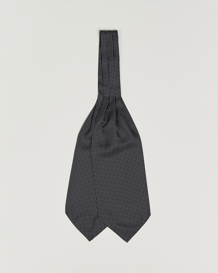 Homme | Écharpes | Amanda Christensen | Silk Twill Micro Dot Ascot Black