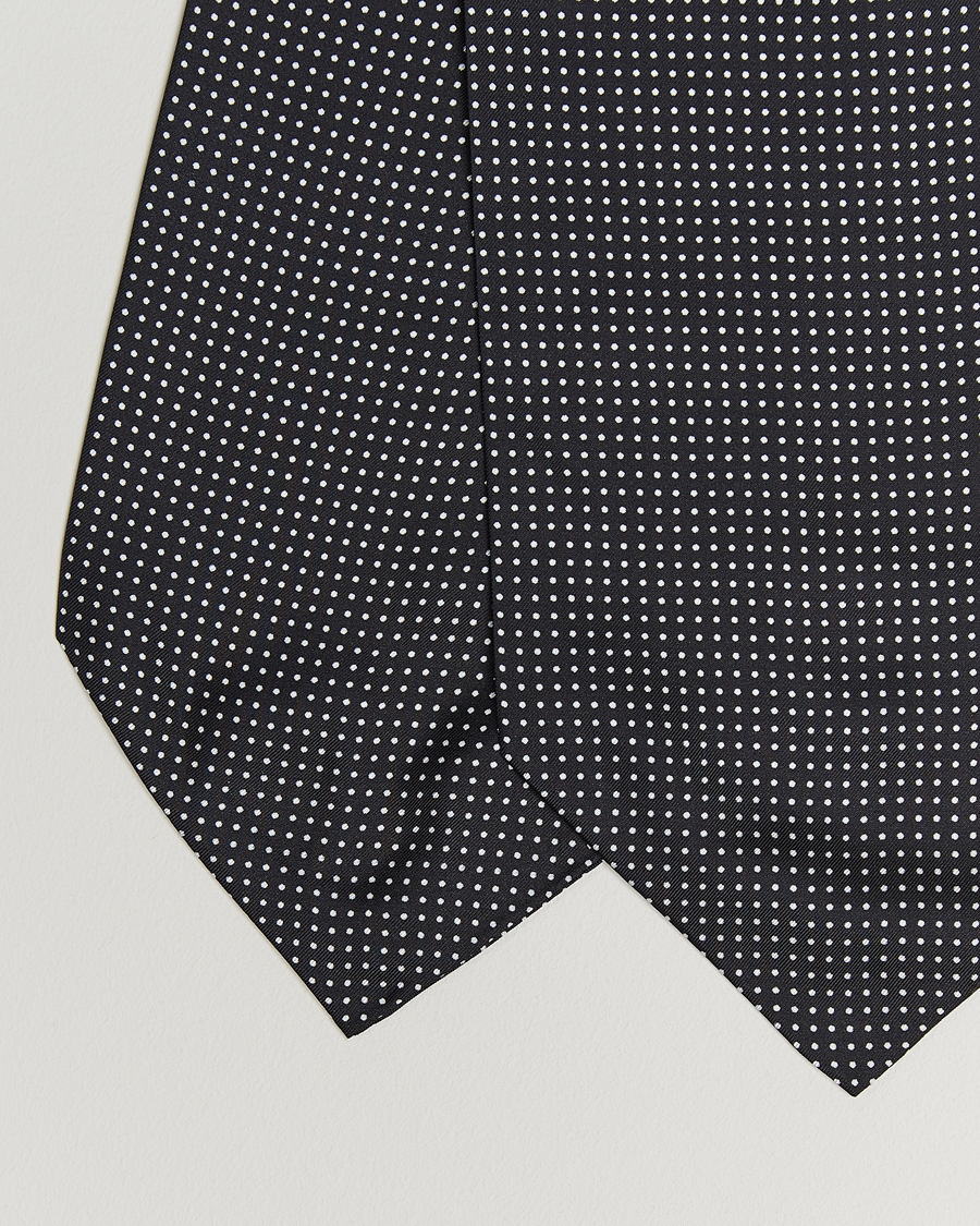 Homme | Écharpes | Amanda Christensen | Silk Twill Micro Dot Ascot Black