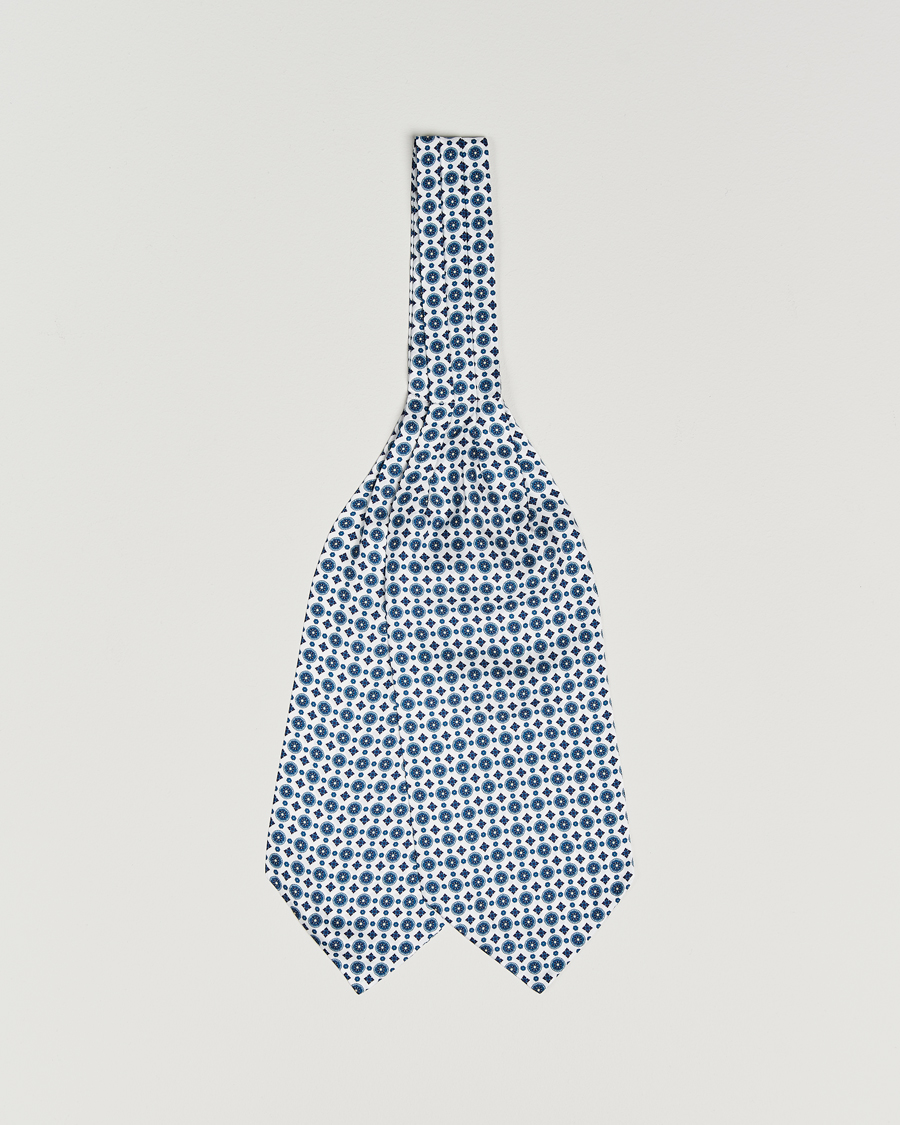 Homme | Amanda Christensen Silk Twill Medallion Ascot White | Amanda Christensen | Silk Twill Medallion Ascot White