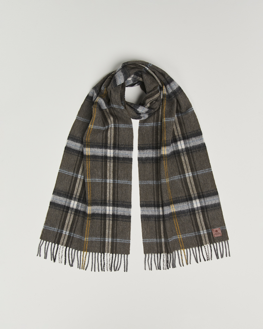 Homme | Amanda Christensen Wool Checked Scarf Olive | Amanda Christensen | Wool Checked Scarf Olive