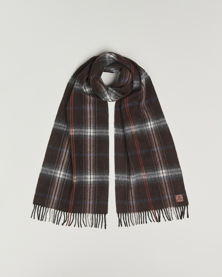 Homme | Amanda Christensen Wool Checked Scarf Brown | Amanda Christensen | Wool Checked Scarf Brown