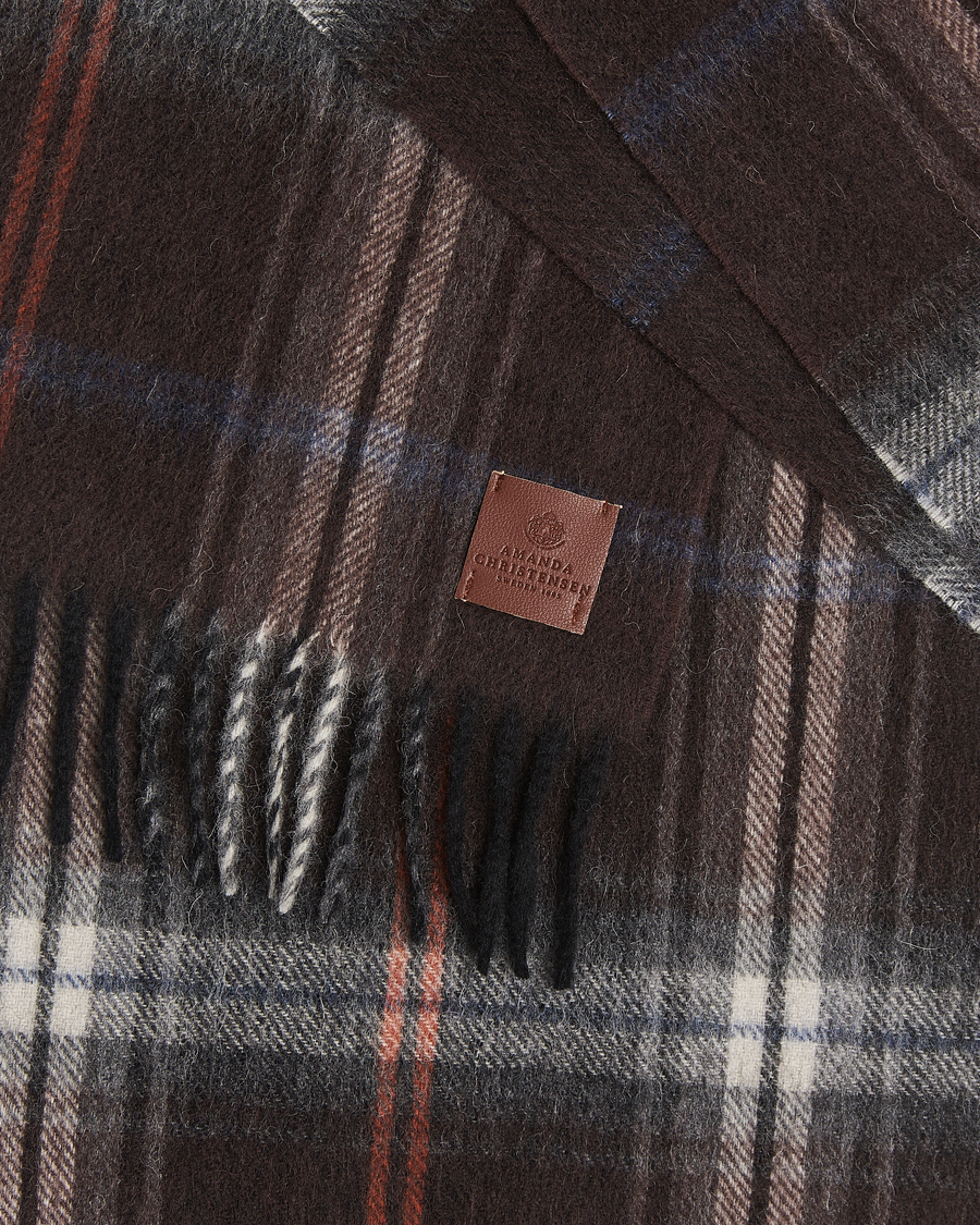 Homme | Amanda Christensen Wool Checked Scarf Brown | Amanda Christensen | Wool Checked Scarf Brown