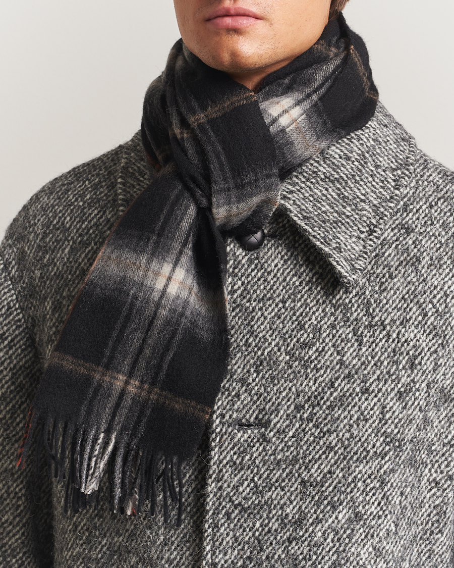 Homme | Amanda Christensen Wool Checked Scarf Black | Amanda Christensen | Wool Checked Scarf Black