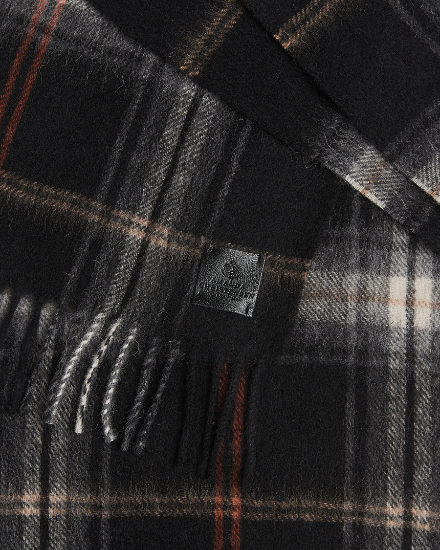 Homme | Amanda Christensen Wool Checked Scarf Black | Amanda Christensen | Wool Checked Scarf Black