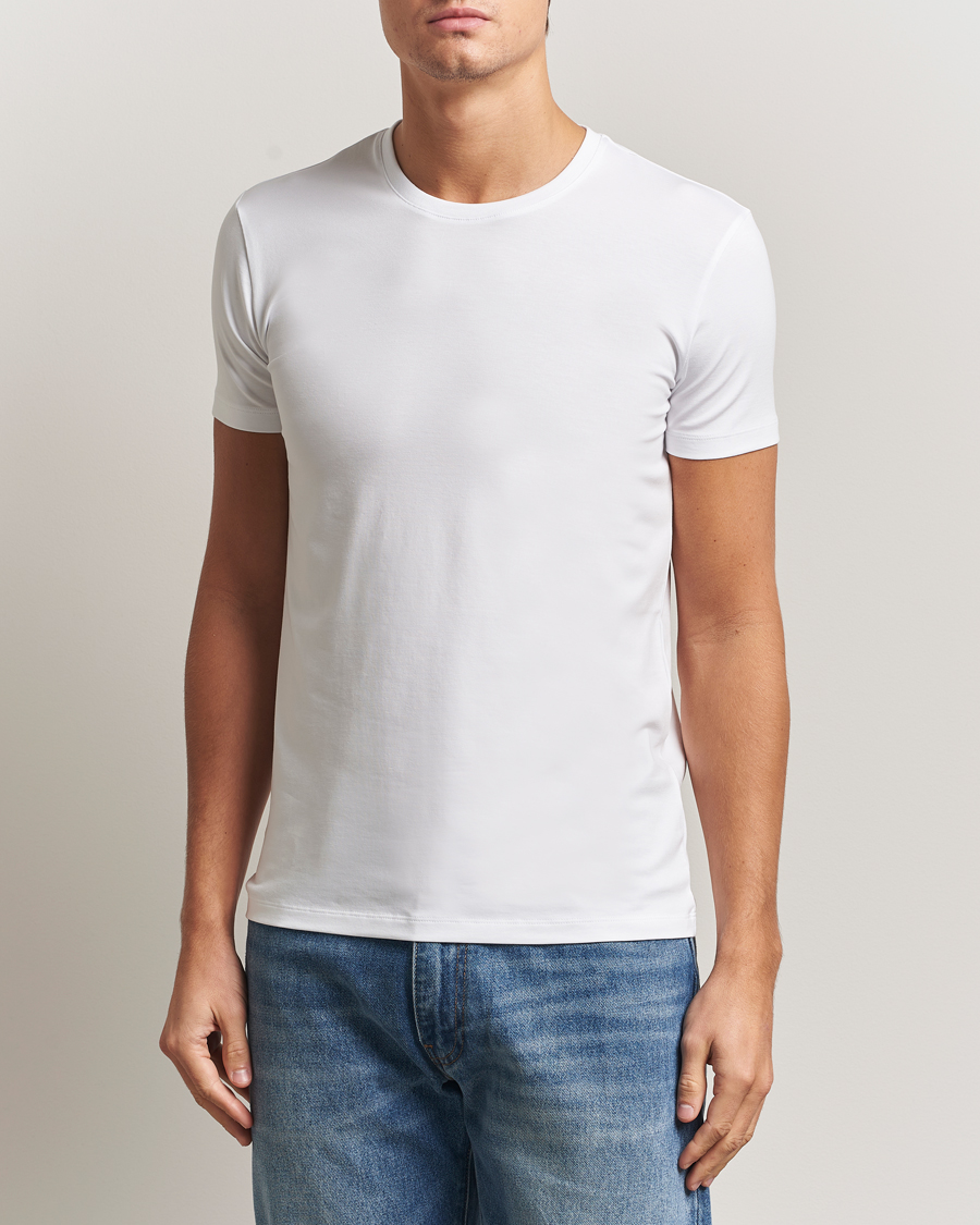 Homme | T-shirts | Falke | 2-Pack Cotton Crew Neck T-Shirt White