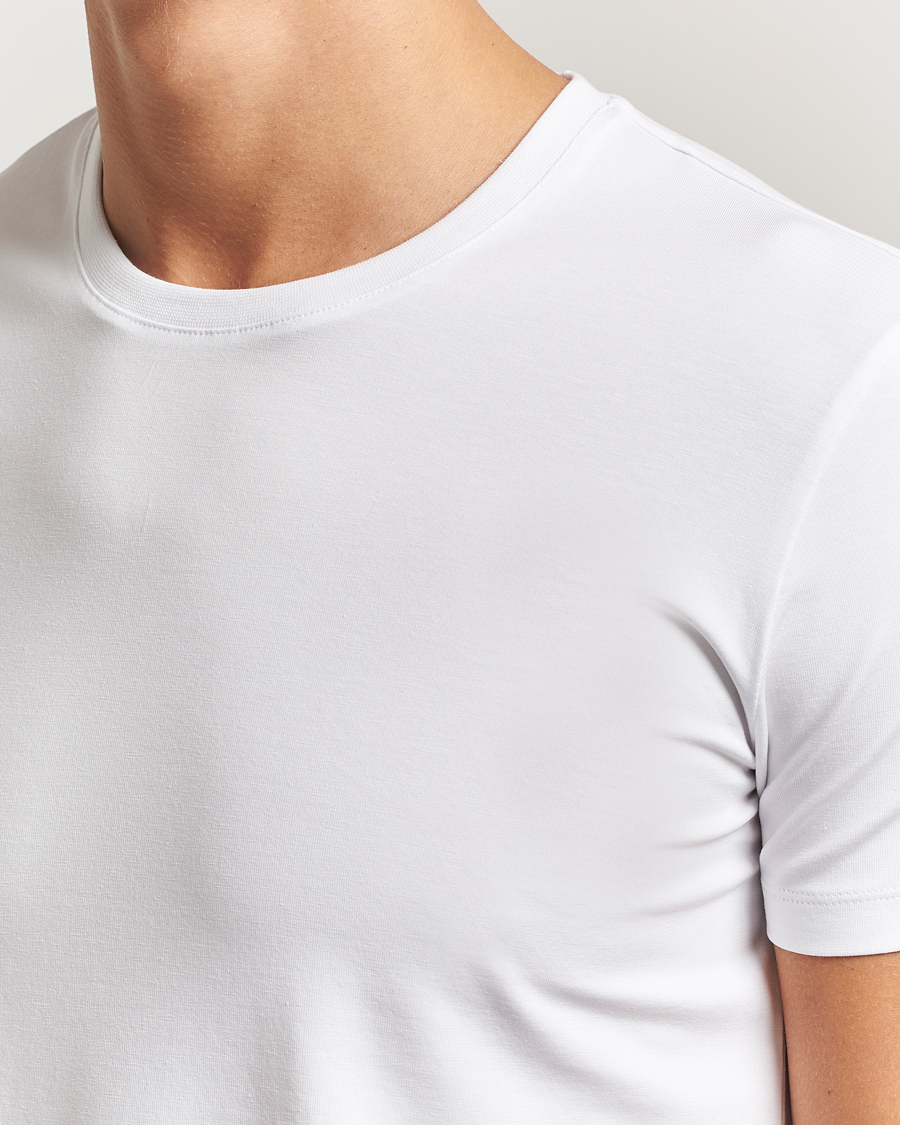 Homme | T-shirts | Falke | 2-Pack Cotton Crew Neck T-Shirt White