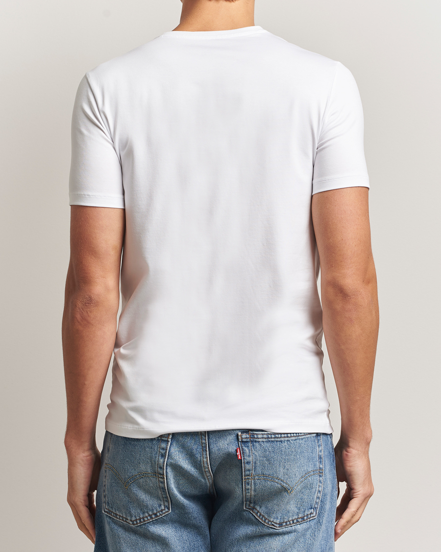 Homme | T-shirts | Falke | 2-Pack Cotton V-Neck T-Shirt White
