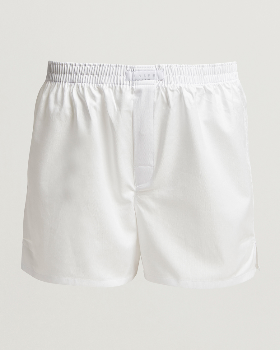 Homme | Sous-Vêtements Et Chaussettes | Falke | Cotton Woven Boxer Shorts White