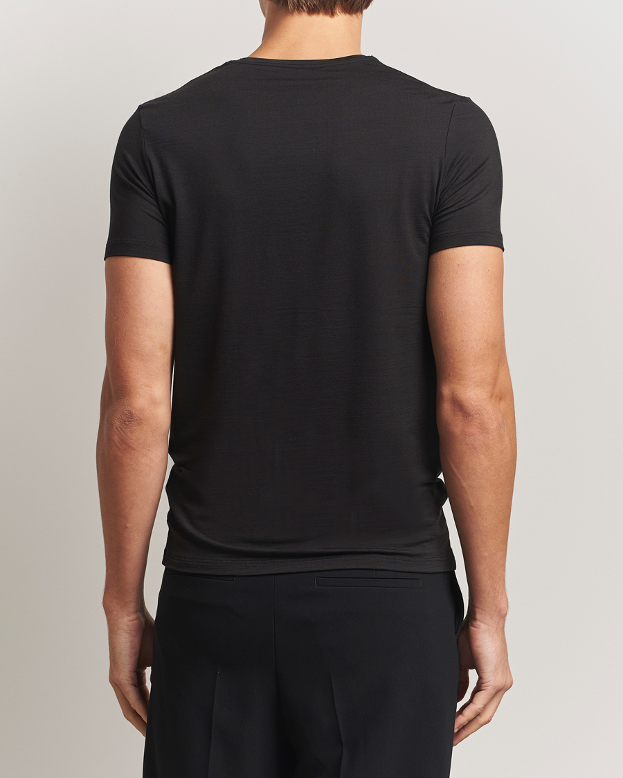 Homme | T-shirts | Falke | Clima Wool Crew Neck T-Shirt Black