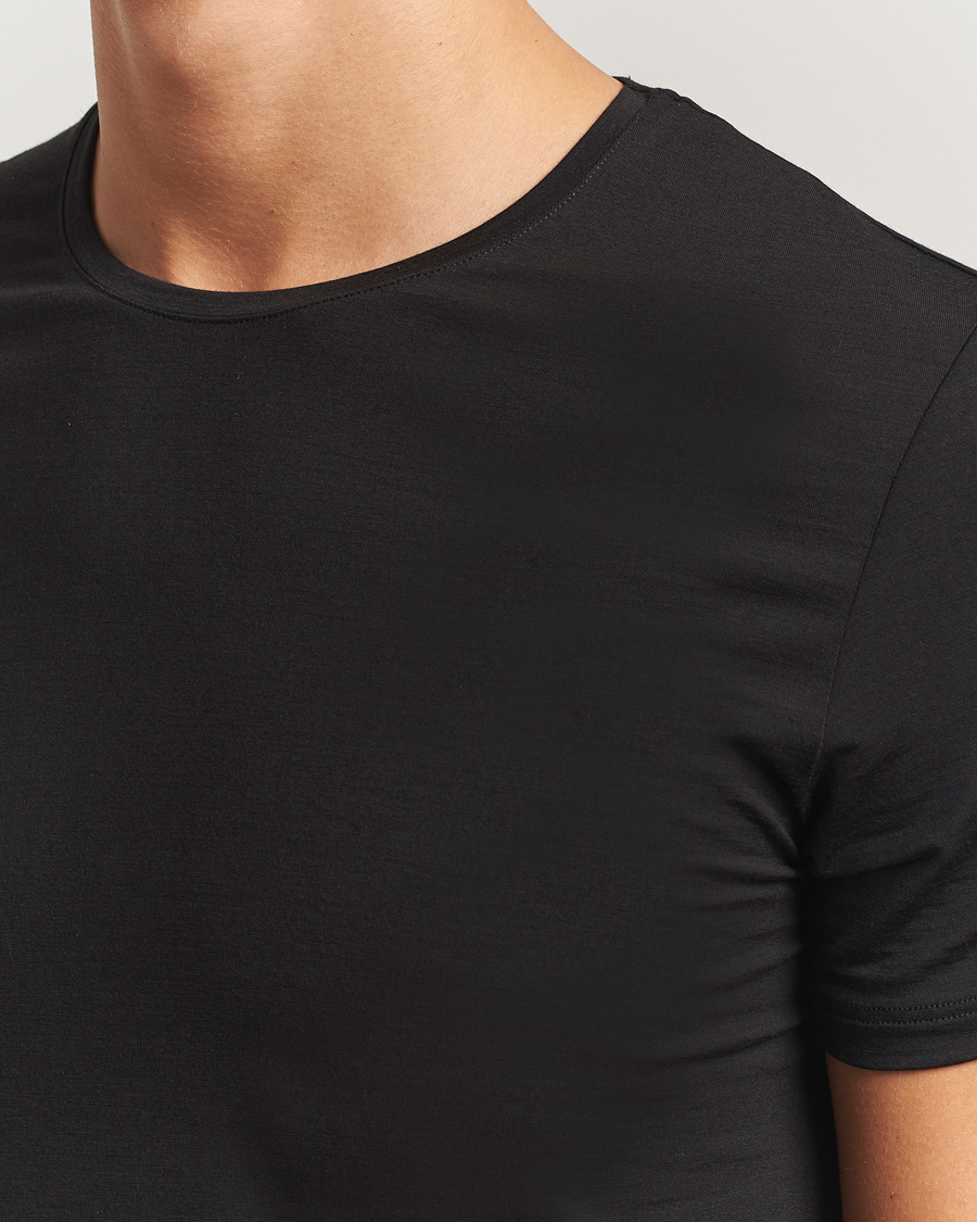 Homme | T-shirts | Falke | Clima Wool Crew Neck T-Shirt Black