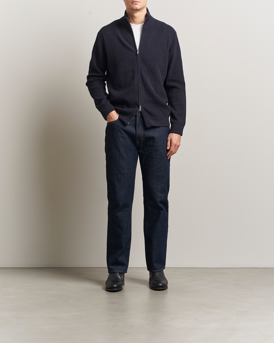 Homme | Pulls Et Tricots | NN07 | Danny Rib Knitted Full Zip Navy Blue