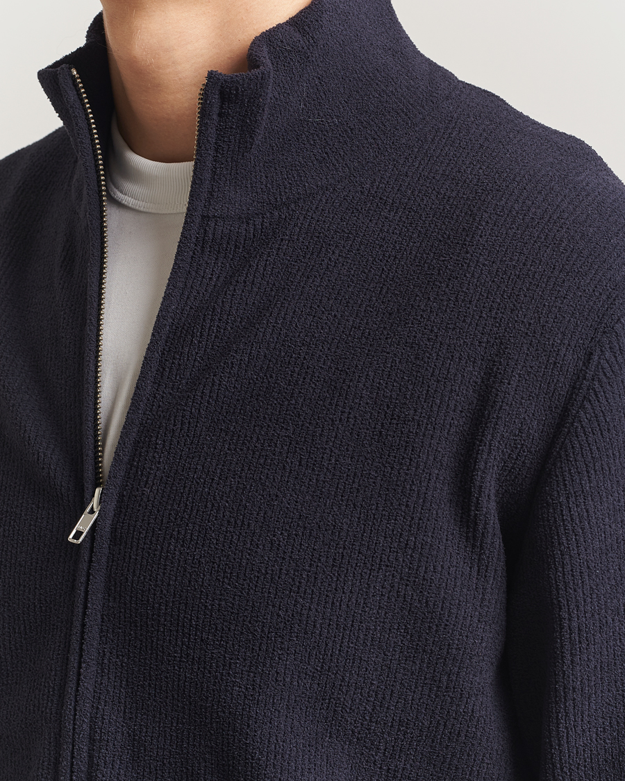 Homme | Pulls Et Tricots | NN07 | Danny Rib Knitted Full Zip Navy Blue
