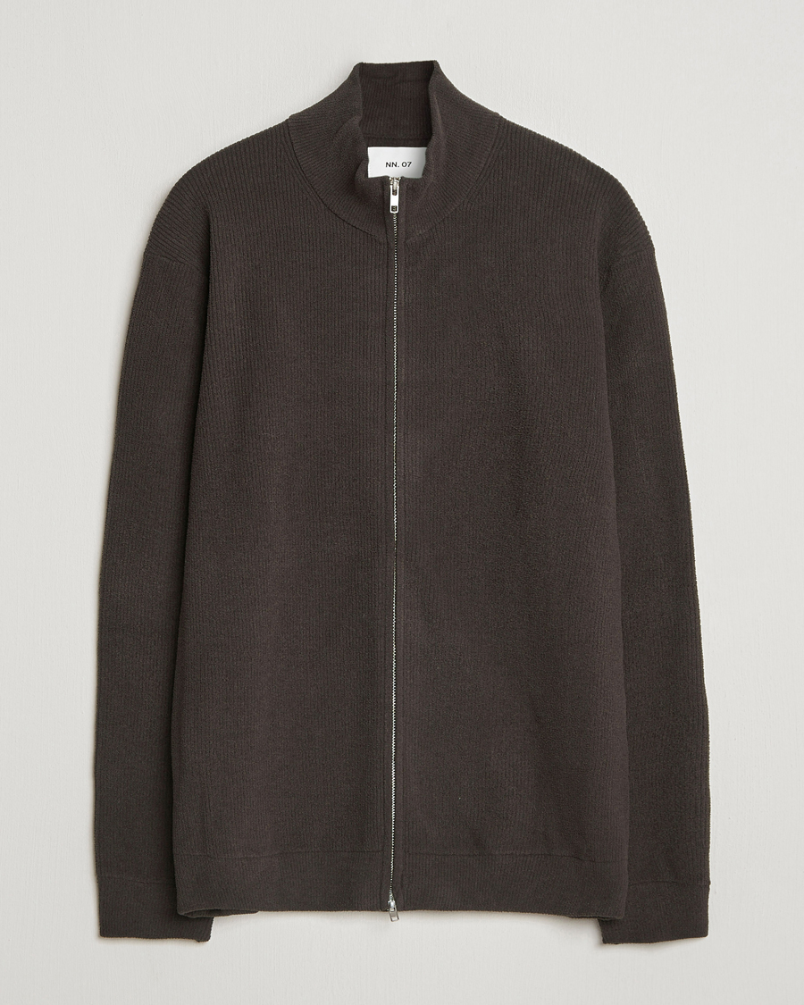 Homme | Pulls Et Tricots | NN07 | Danny Rib Knitted Full Zip Dusky Port