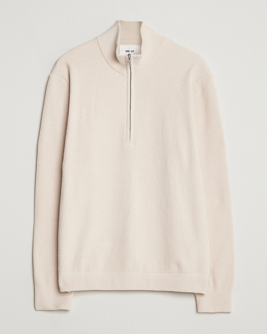 Homme | Pulls Et Tricots | NN07 | Danny Rib Knitted Half Zip Ivory