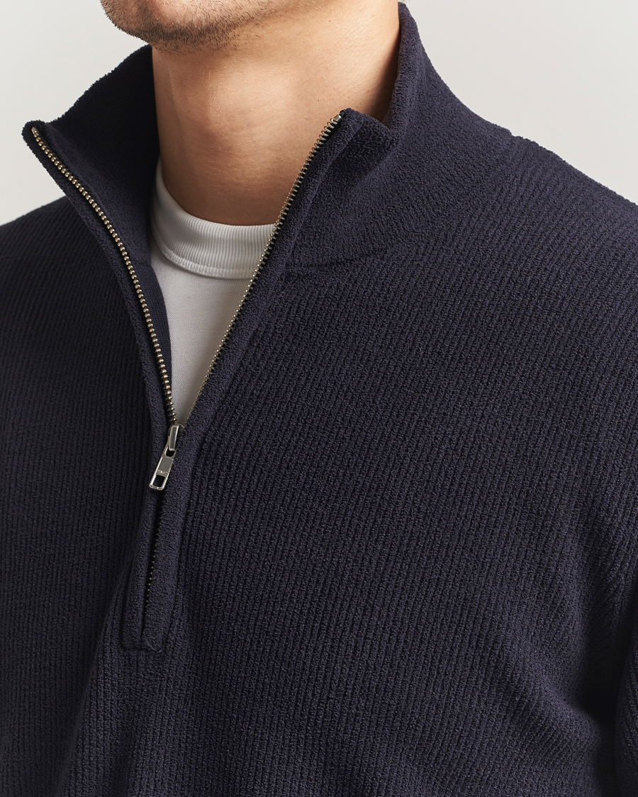 Homme | Pulls Et Tricots | NN07 | Danny Rib Knitted Half Zip Navy Blue