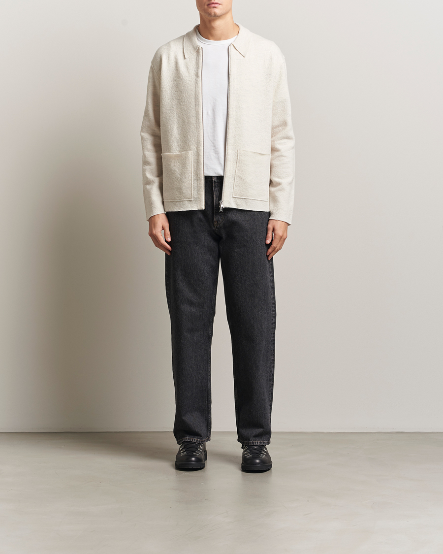 Homme | Pulls Et Tricots | NN07 | Jonas Boiled Wool Full Zip Ivory
