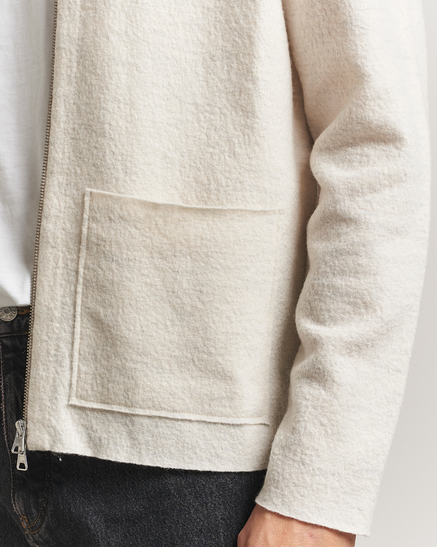 Homme | Pulls Et Tricots | NN07 | Jonas Boiled Wool Full Zip Ivory