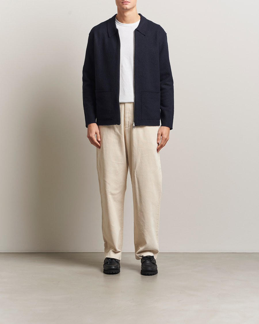 Homme | Pulls Et Tricots | NN07 | Jonas Boiled Wool Full Zip Navy Blue
