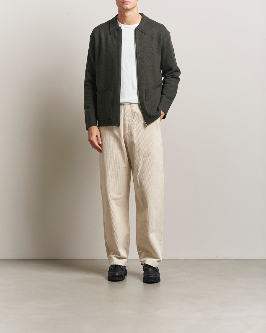 Homme | Pulls Et Tricots | NN07 | Jonas Boiled Wool Full Zip Dark Army