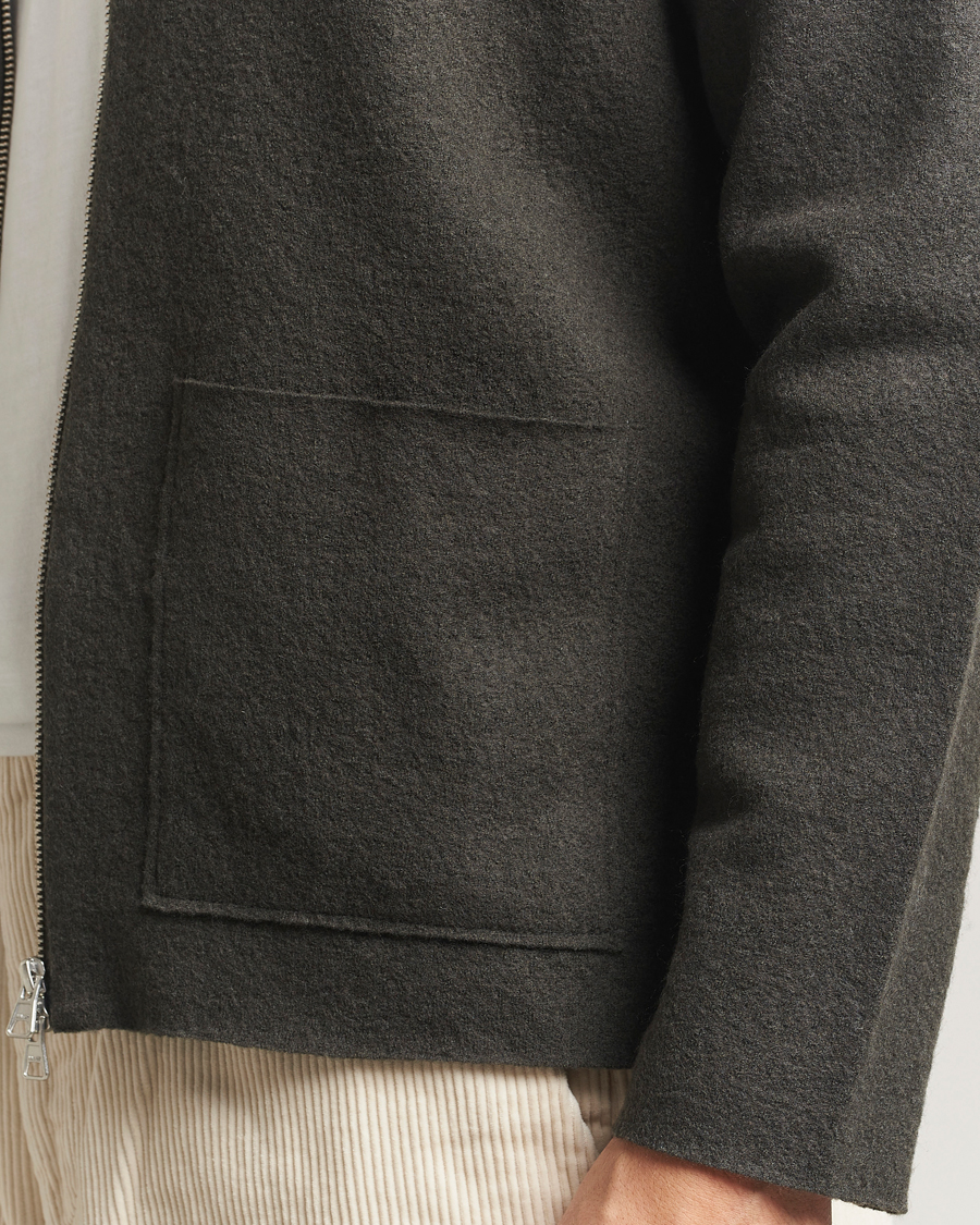 Homme | Pulls Et Tricots | NN07 | Jonas Boiled Wool Full Zip Dark Army