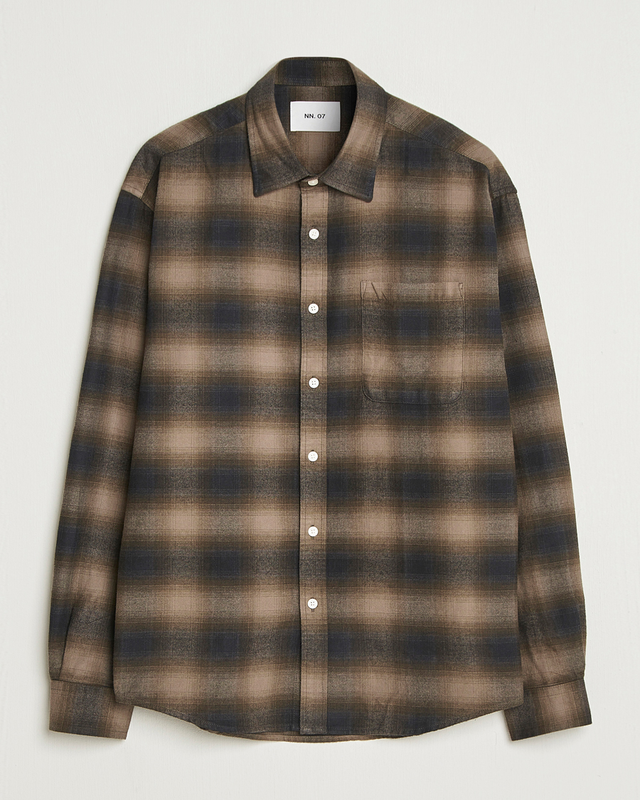Homme | Chemises | NN07 | Deon Flannel Checked Shirt Black/Green
