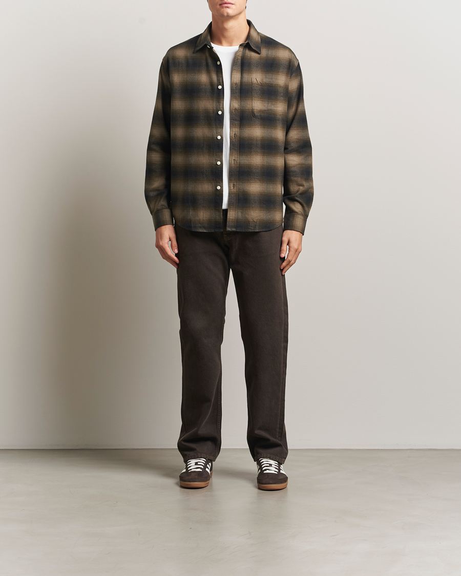 Homme | Chemises | NN07 | Deon Flannel Checked Shirt Black/Green