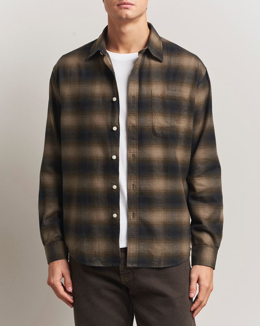 Homme | Chemises | NN07 | Deon Flannel Checked Shirt Black/Green