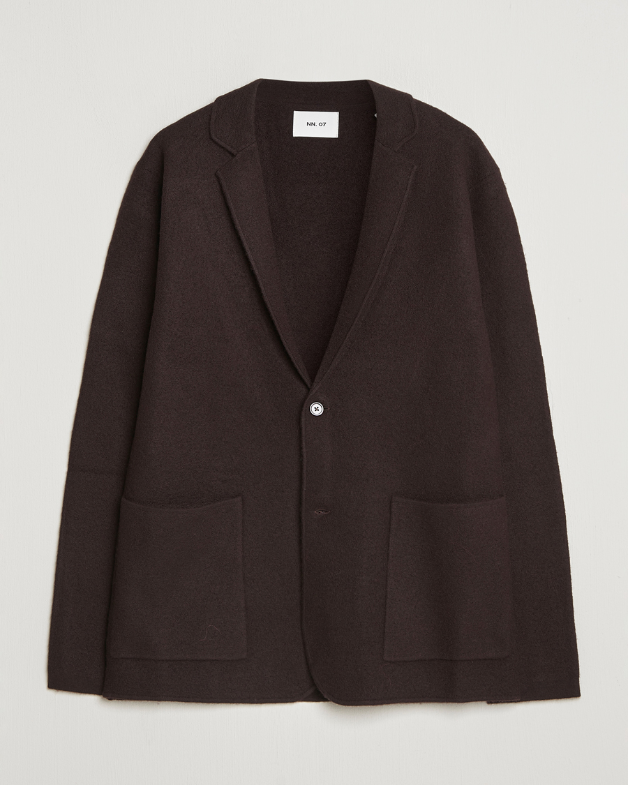 Homme | Blazers | NN07 | Lucas Boiled Wool Blazer Dusky Port