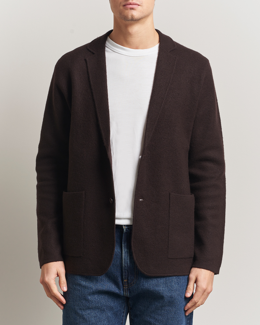 Homme | Blazers | NN07 | Lucas Boiled Wool Blazer Dusky Port