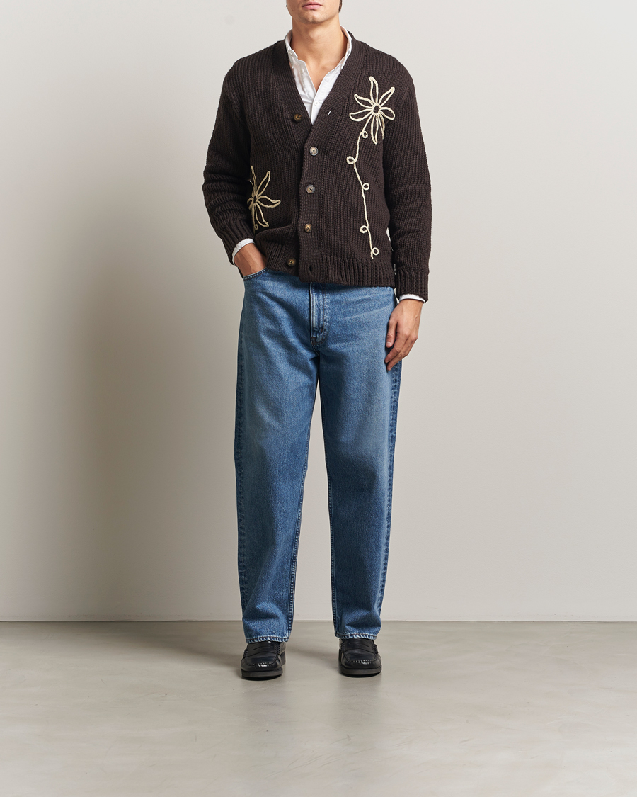 Homme | Pulls Et Tricots | NN07 | Mika Knitted Flower Cardigan Dusky Port