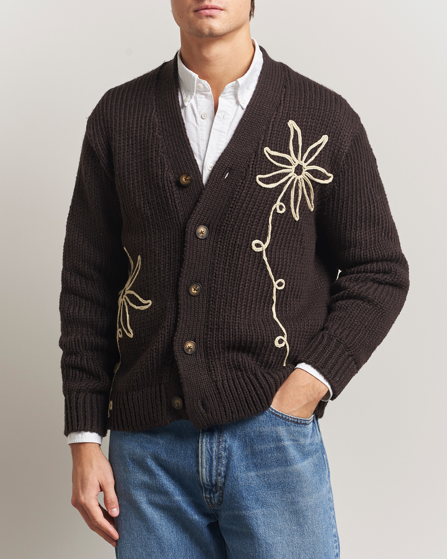 Homme | Pulls Et Tricots | NN07 | Mika Knitted Flower Cardigan Dusky Port