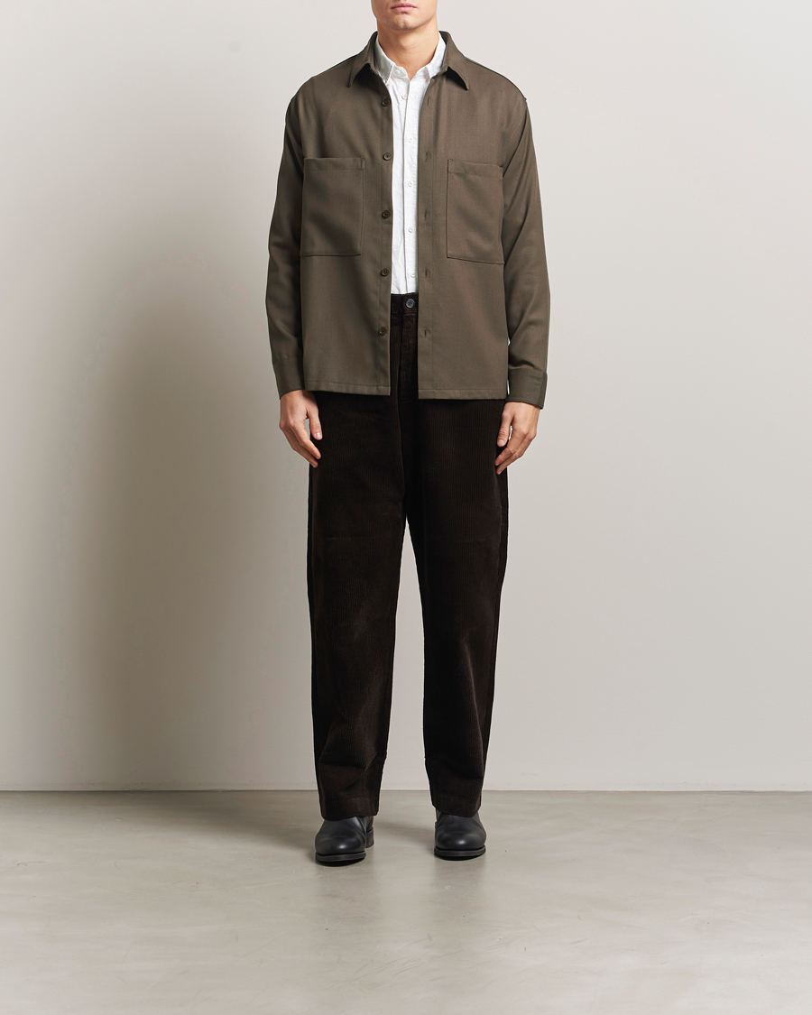 Homme | Chemises | NN07 | Freddy Wool/Tencel Overshirt Mable Husk