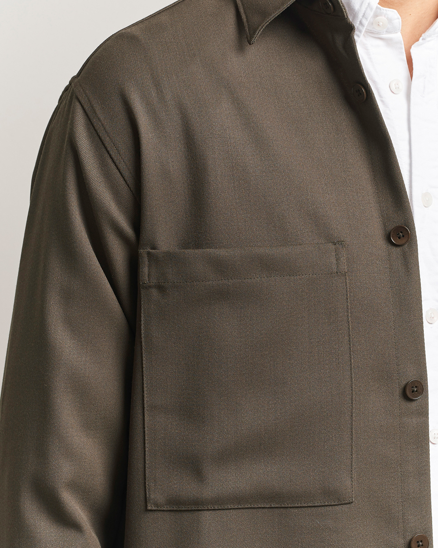 Homme | Chemises | NN07 | Freddy Wool/Tencel Overshirt Mable Husk