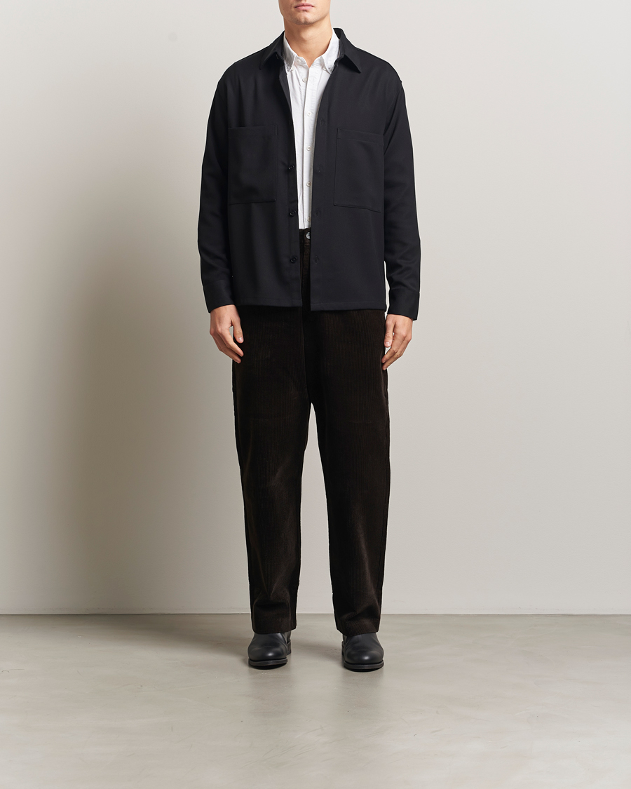 Homme | Chemises | NN07 | Freddy Wool/Tencel Overshirt Black