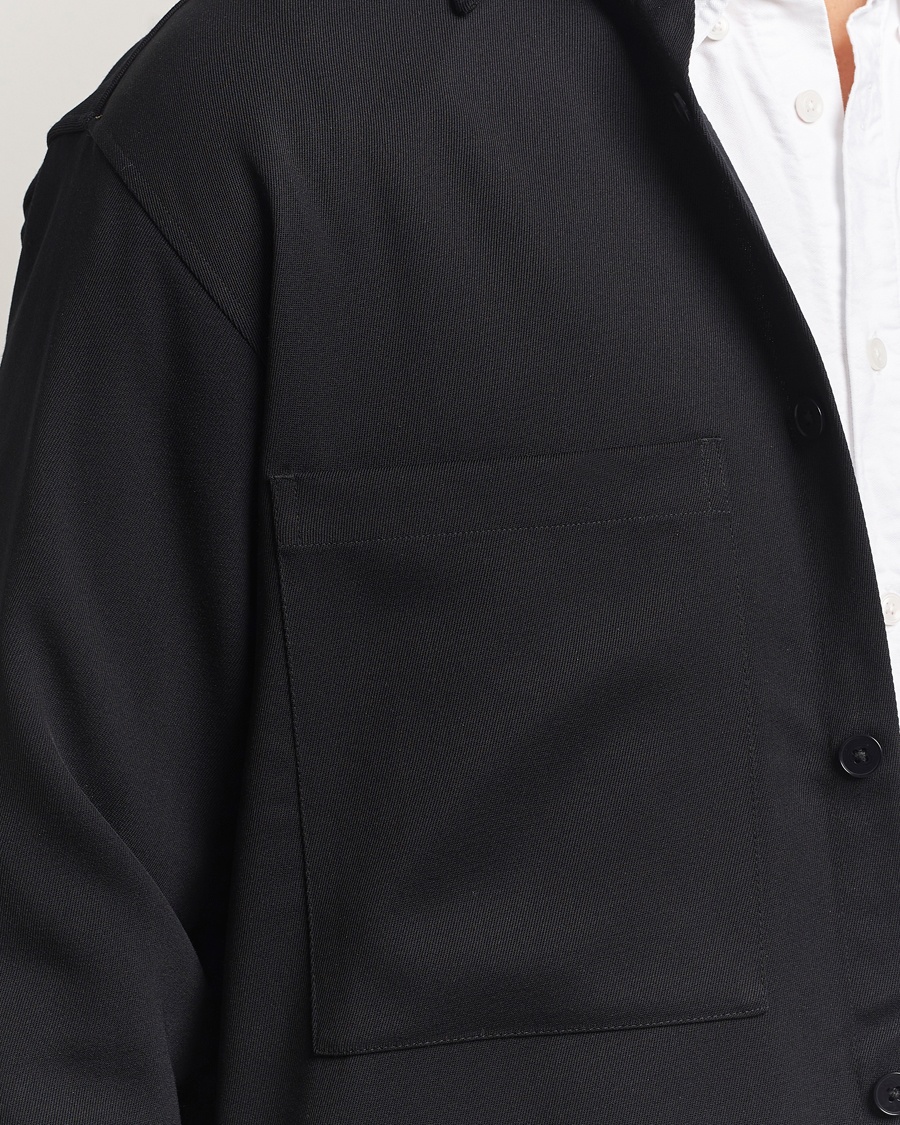 Homme | Chemises | NN07 | Freddy Wool/Tencel Overshirt Black