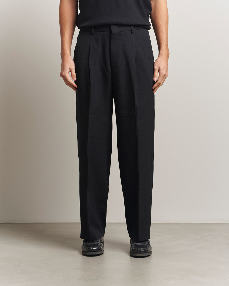 Homme | Pantalons | NN07 | Kay Relaxed Fit Wool/Tencel Trousers Black