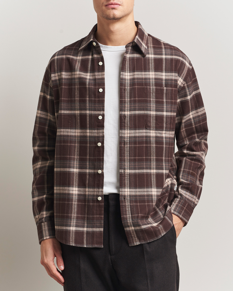 Homme | Chemises | NN07 | Deon Flannel Checked Shirt Dusky Port