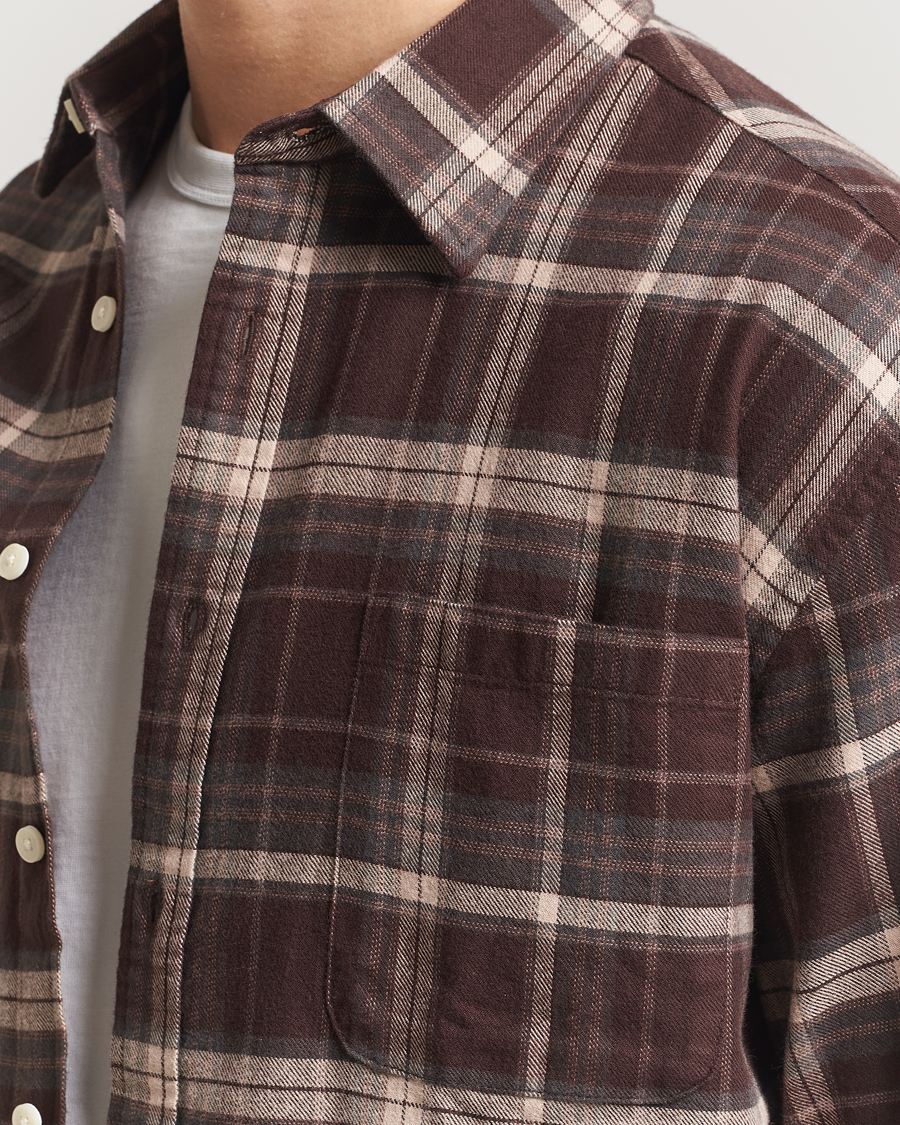 Homme | Chemises | NN07 | Deon Flannel Checked Shirt Dusky Port
