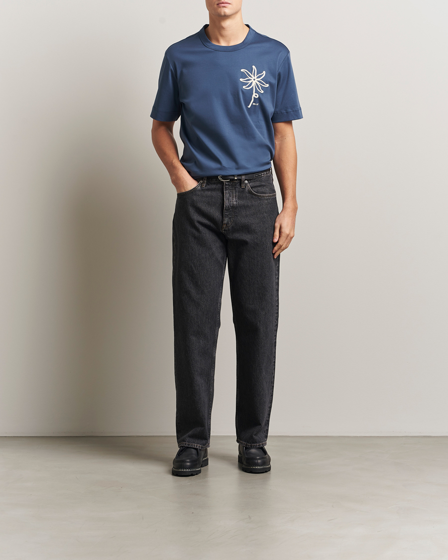 Homme | T-shirts | NN07 | Pedro Embroidered T-Shirt Denim Blue