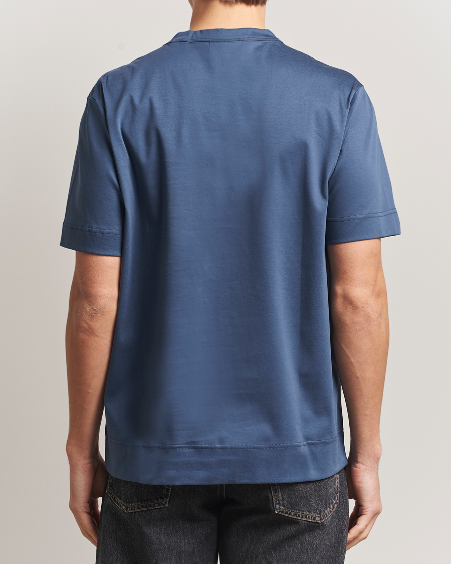 Homme | T-shirts | NN07 | Pedro Embroidered T-Shirt Denim Blue