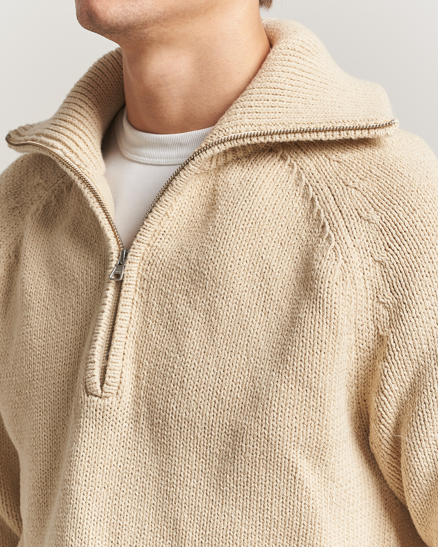 Homme | Pulls Et Tricots | NN07 | Tristan Heavy Knitted Half Zip Ecru
