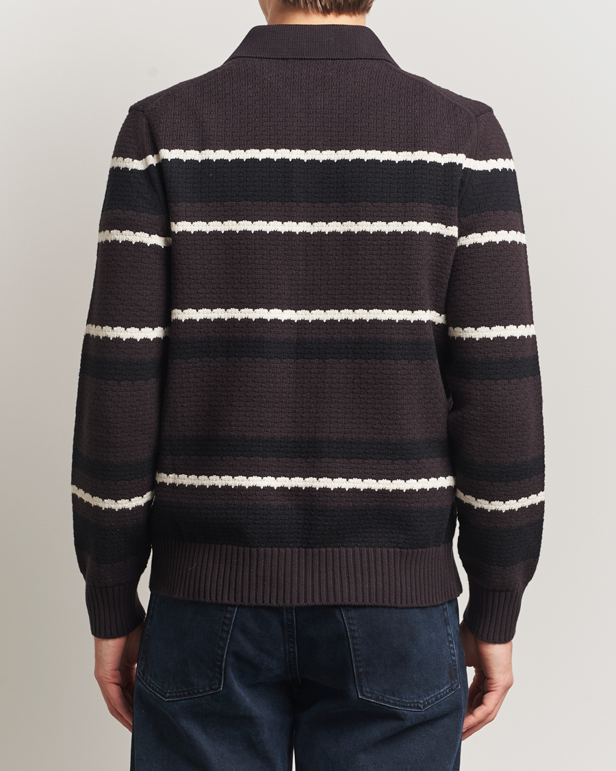 Homme | Pulls Et Tricots | NN07 | Alfie Striped Knitted Polo Dusky Port