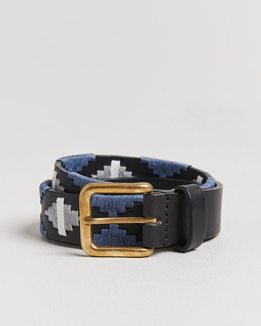 Homme | Ceintures | Pampeano | Sierra Hand Stitched Classic Leather Belt 3,5cm Black